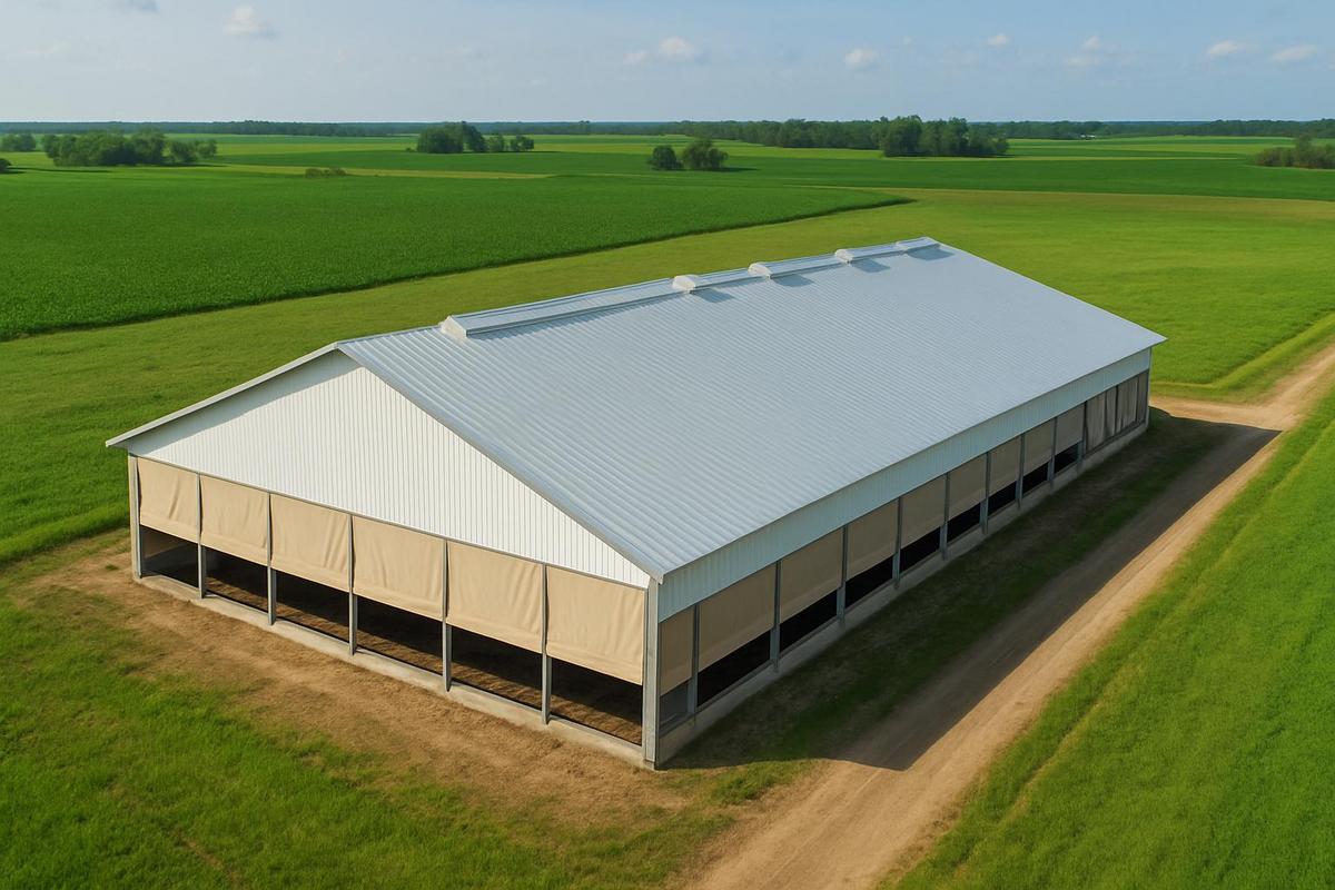 Agricultural barn curtains reduce energy costs through efficient climate control system